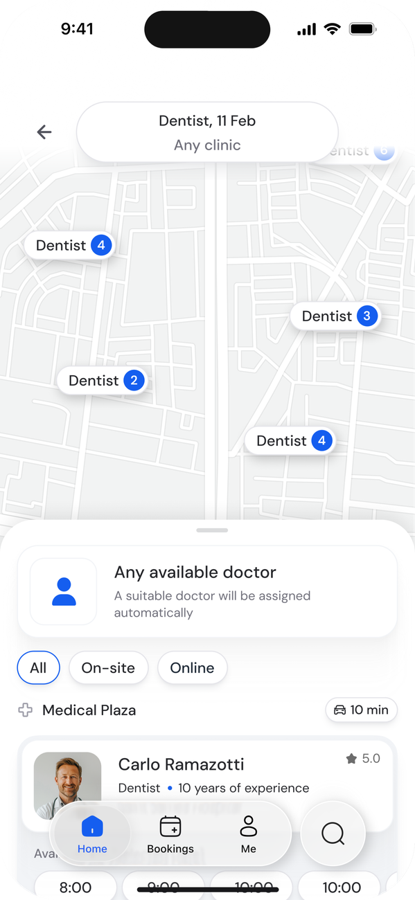 Find a doctor in the Doctonica app