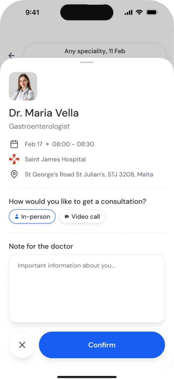 Book a medical visit in the Doctonica app